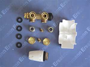 969027000 Heimeier Multilux 4-Set f�r Durchgang / Eckausf�hrung DN20 weiss 1/2 Zoll Innengewinde und 3/4 Zoll Aussengewinde