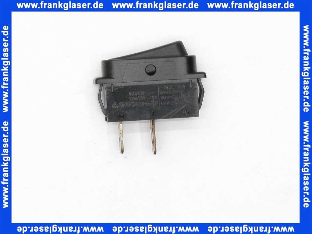 700302 Weishaupt Schalter  1-polig  10A 250V  Wippe schwarz Stellung 0-1