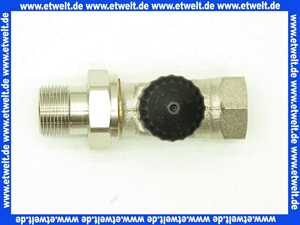 Heimeier Thermostatventil Rotguß vernickelt R 3/4 Zoll Durchgang