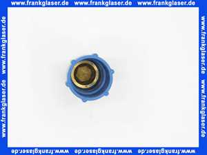 Baustopfen Abdrückstopfen 1/2 Zoll Blau mit Messinggewinde, O-Ring und Innensechskant