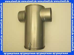 Edelstahl-Abgasschalldämpfer DN 150 Schalldämpfer in T-Form mit abnehmbarer Bodenplatte