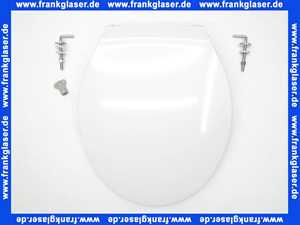 WC-Sitz Pagette Exklusiv mit Deckel weiß und Edelstahlscharnieren