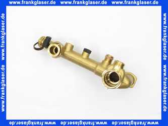 12088029 Elco Verteilerbalken 1 Zoll mit Hahn 1/2 Zoll messing