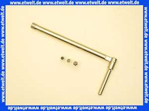 Standhahnmutternschlüssel SW13 mit Adaptern SW 8/10/11 mm Universalschlüssel für Einhebel-Mischbatterien. Länge: 250 mm bis zum Gelenk Ganze Länge: 360 mm inkl. Griffstück