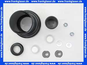 WC-Anschlußgarnitur mit Abflußrohr 90mm mit weißen Kappen