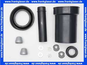 WC-Anschlußgarnitur mit Abflußrohr 110mm mit metalloptik Kappen