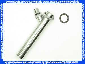 Verstellrohr zu Waschtischsifon Messing verchromt 45 32 x 200mm, mit Schlauchverschraubung 3/4 für Geräteanschluss