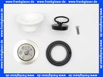 Spülenventil Stopfenventil 1 1/2 Zoll PP weiß mit Schlüsselringstopfen 100849