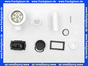 Ab- und Überlaufgarnitur 1 1/2 x 70 mm PP weiß Rohr starr Einlauf waagerecht 111234