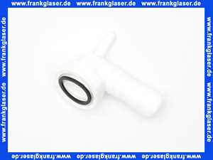 Schlauchanschlussset 90 Grad PP weiß IG 1 Zoll Überwurf 19-22 mm Stutzen mit Kondensatanschluss 111685