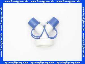 Schlauchanschlussset 45 Grad PP weiß AG 1 1/2 Zoll Aussengewinde 2x 19-22 mm Stutzen Doppelanschluss 111722