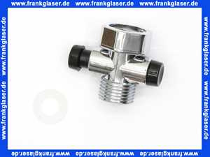Duschstop 1/2 Kunststoff verchromt zum Anschluss zwischen Brause und Schlauch
