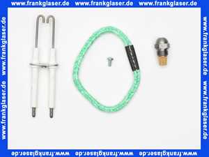 Wartungsset Wartungssatz für Buderus Heizkessel S115 mit Öl Blaubrenner BE 1.0 oder 1.1 17 KW (Stahlbrennerrohr) für die jährliche Wartung komplett mit Zündelektroden, Brennerrohrdichtung und Öldüse