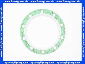 Dichtungsring 151x204x2 mm, 10 Loch a 14 mm Dm, LKD 180 mm, KlingerSil C-4400, PTFE-Y-Hülle 144x166 mm 0,5 mm Blattstärke, BAM geprüft, DIN-DVGW, DIN-DVGW W270, DVGW VP 401, Elastomerleitlinienfreigabe, ÖVGW, TA-Luft, Fire-Safe gem. DIN EN ISO 10497