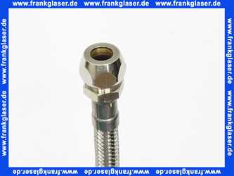 Verbindungsschlauch 1000 mm Überwurf 3/8 Zoll x Quetsch 3/8 Zoll 10 mm flexibler Anschlußschlauch für Trinkwasser geprüft nach DVGW W270 und W 543 Flexschlauch