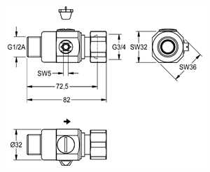 2000104838 KWC Auarotter Wassermengenregulierung, AQUAMIX, mit Sieb und Überwurfmutter