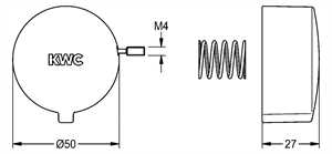 2000105624 KWC Aquarotter Griffdruckkappe zur AQUAMIX-C/-S Standbatterie