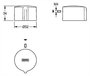 2030048384 KWC Auarotter Griffdruckklappe F5, für Selbstschluss-Standbatterie