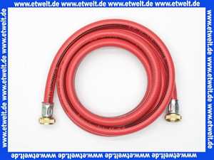 Heizungsfüllset 2,5 Meter lang Füllschlauch 1/2 Zoll rot Verschraubung fertig eingepresst mit Rändelmutter G3/4 Zoll IG Überwurf und extra dicker Dichtung, stabiler Verschraubung, platzsparender als mit Flügelmutter