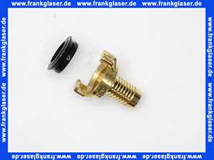 GEKA Schlauchstück 3/4 Zoll 19mm Schlauchstutzen Messing schwarze NBR Formdichtung Schnellkupplung Klauenkupplung Schlauchkupplung