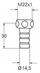 13914 Grohe Schlauchverschraubung M22x1 für Schlauch 1/2