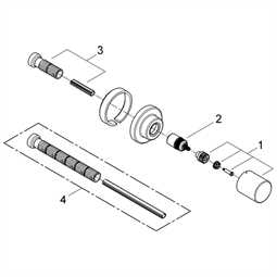 19470000 Grohe UP-Ventil Oberbau Grohtherm 3000 C 19470 Einbautiefe: 28-80mm chrom