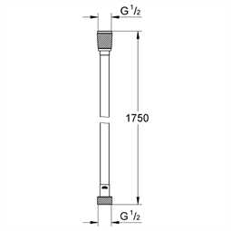 28388000 Grohe Brauseschlauch Silverflex 28388 1750mm 1/2'' x 1/2'' silber