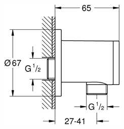 28671 Friedrich Grohe Wandschlussbogen Relexa-Plus passend zu 28212 u.28215 verchromt