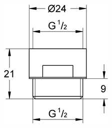 45282 Grohe Durchflussbegrenzer f.Hand-u.Seitenbrausen DN15