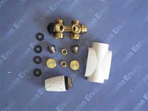 969027000 Heimeier Multilux 4-Set für Durchgang / Eckausführung DN20 weiss 1/2 Zoll Innengewinde und 3/4 Zoll Aussengewinde