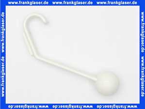 47790080 HEWI Garderobenhaken Serie 477 117x174mm Poly. ohne Befestigung mit Kugel, weiss