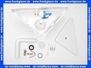 Jomo Aufputz Eck Spülkasten tiefhängend Weiss mit Spül- Stopptaste im Deckel als Zugknopfbetätigung