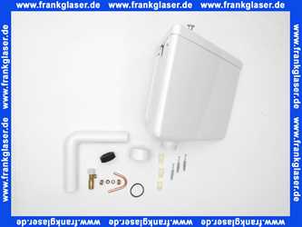 Jomo Aufputz Eck Spülkasten tiefhängend Weiss mit Spül- Stopptaste im Deckel als Zugknopfbetätigung