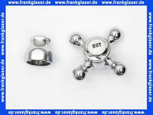 Kludi-Ersatzteil Kreuzgriff mit Haube Hot chrom 7530105-00
