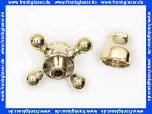 Kludi-Ersatzteil Kreuzgriff mit Haube Hot messing 7530145-00
