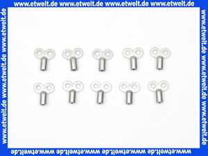 10 Luftschlüssel Entlüftungsschlüssel Metall mit Innenvierkant für Heizkörper zur Entlüftung