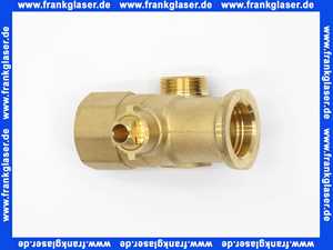 61887.421 Meibes Dreiwege-Kugelhahn 1 IG x Flansch 44,5 und Abgang 3/4 AG und 1/2 IG