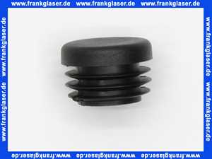 Stopfen mit Lamellen für Rundrohre 25 mm Außendurchmesser Polyethylen schwarz Wandstärke Rohr 1-3 mm Einsteckhöhe 11,5 mm Kopf 5 mm stark