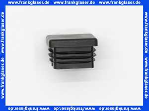 Stopfen mit Lamellen für Quadratrohre 30x30 mm Polyethylen schwarz Wandstärke Rohr 1,5-2 mm Einsteckhöhe 13,5 mm Kopf 5 mm stark