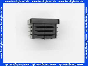 Stopfen mit Lamellen für Rechteckrohre 40x30 mm Polyethylen schwarz Wandstärke Rohr 1,5-2 mm Einsteckhöhe 15,0 mm Kopf 5 mm stark