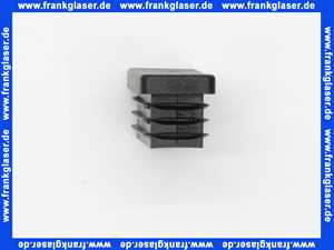 Stopfen mit Lamellen für Rechteckrohre 50x20 mm Polyethylen schwarz Wandstärke Rohr 1,5-2 mm Einsteckhöhe 15,0 mm Kopf 5 mm stark