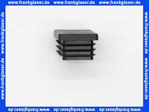 Stopfen mit Lamellen für Rechteckrohre 50x30 mm Polyethylen schwarz Wandstärke Rohr 1,5-2 mm Einsteckhöhe 15,0 mm Kopf 5 mm stark