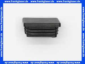 Stopfen mit Lamellen für Rechteckrohre 50x40 mm Polyethylen schwarz Wandstärke Rohr 3 mm Einsteckhöhe 15,0 mm Kopf 5 mm stark
