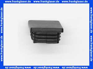 Stopfen mit Lamellen für Rechteckrohre 50x40 mm Polyethylen schwarz Wandstärke Rohr 3 mm Einsteckhöhe 15,0 mm Kopf 5 mm stark