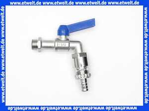 0067501520001 Schlösser JS Kugel- Auslaufhahn, schwer, RB DN 15, 1/2, Hebelgr. blau, matt chrom