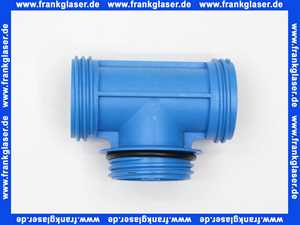 Schütz T-Stück DN50 blau mit Fülldüse d:11+3 Dtg. f. Reihenaufstellung 505056