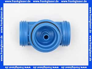 Schütz T-Stück DN50 blau mit Fülldüse d:11+3 Dtg. f. Reihenaufstellung 505056
