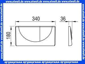227602 Schwab komplette Betätigungsplatte VIVA matt verchromt, Zweimenge