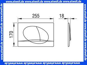 257421 Schwab komplette Betätigungsplatte OVATE DUO matt verchromt, Zweimenge