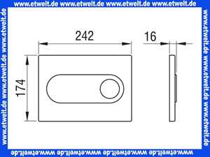 385302 Schwab komplette Betätigungsplatte CIRCLE transp. Kunststoff schwarz, Zweimenge